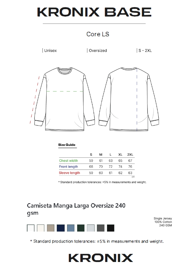 "Descubre la Kronix Core LS: una Camiseta oversized esencial para el uso continuado y  prueba de toda exigencia